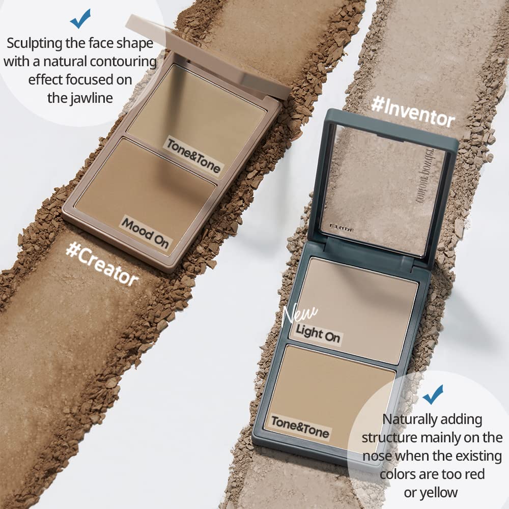ETUDE Contour Powder Palette - Bronzer & Highlighter for Effortless Face Definition | Smooth Velvety Texture, Natural Finish | Ideal Korean Makeup Gift
