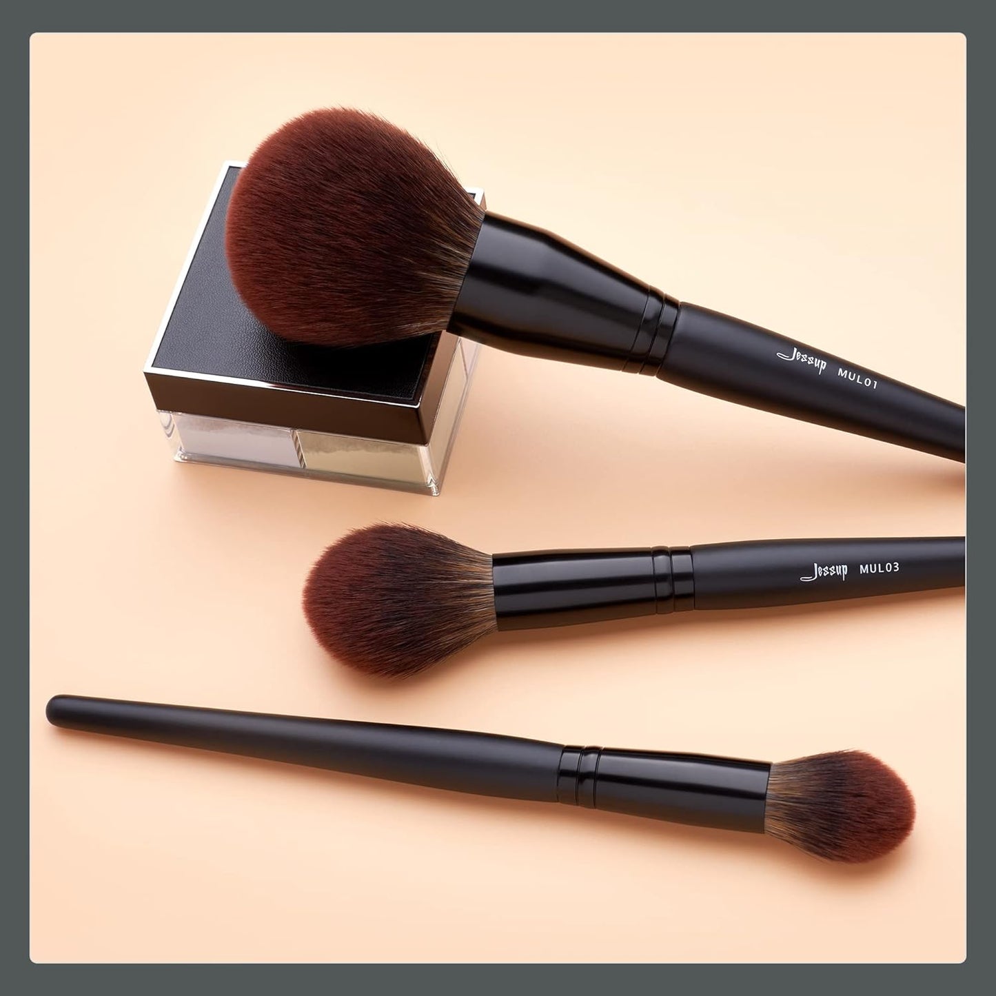 Vegan Makeup Brush Set - 16pcs Premium Synthetic Eye Brushes for Blending, Eyeliner & Concealer