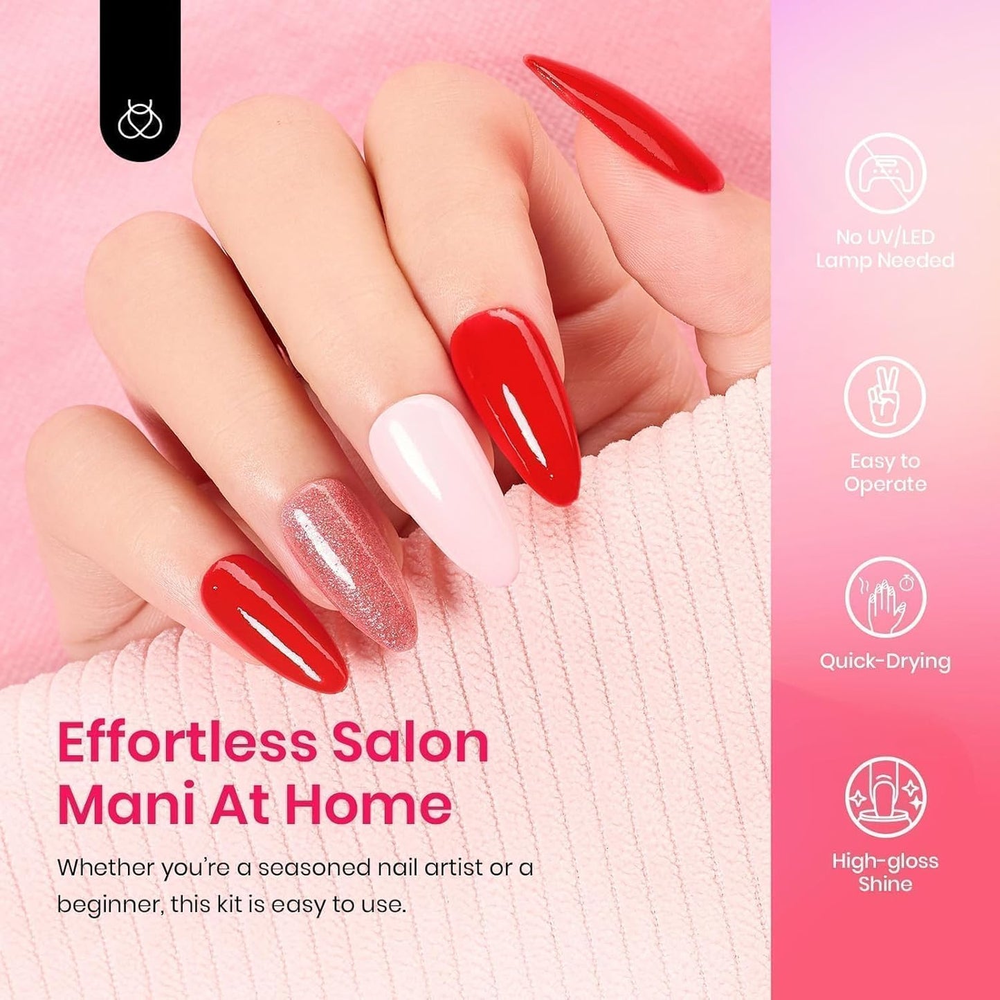Beetles 20-Color Pink Nude Dip Powder Nail Kit - Jelly Effect & Glitter for DIY Manicure