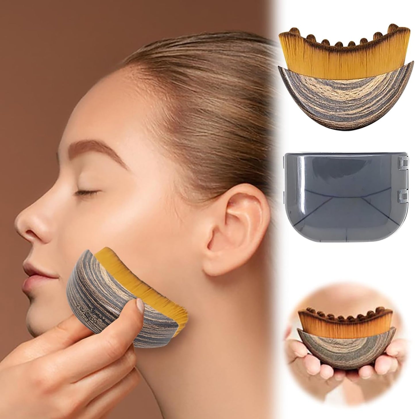 Lymphatic Contour Face Brush for Lymph Nodes Drainage Face and Body Chin & Jawline Sculpting Brushes