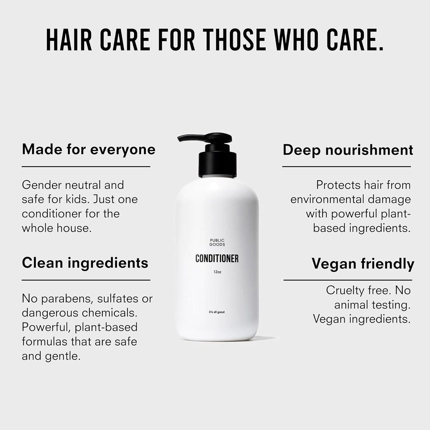 Natural Conditioner for Dry Hair | Vegan & Sulfate-Free | 12 Fl Oz | Public Goods