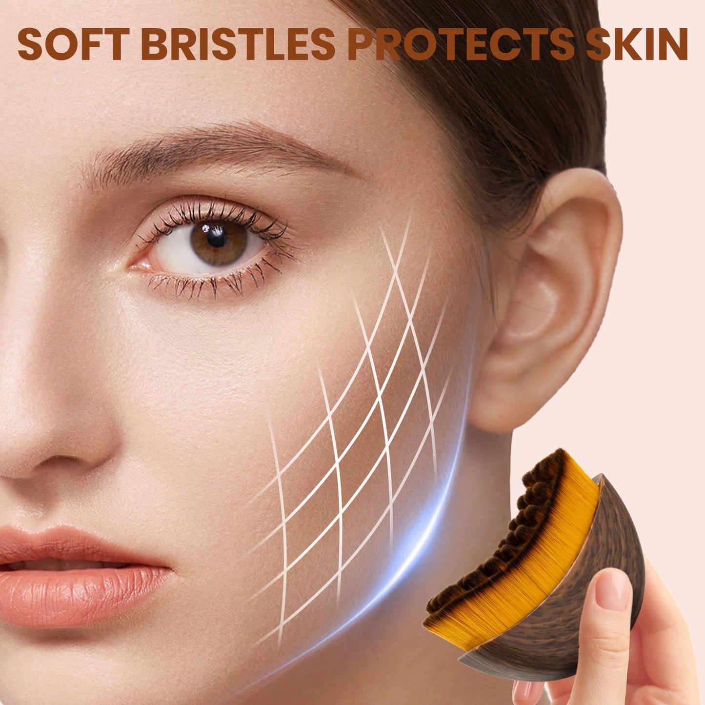 2Pack Lymphatic Contour Face Brush, Lymphatic Drainage Brush, Dry Brushing Face Brush, Lymphatic Drainage Massager for Face, Designed for The Face Gentle Enough for Daily Use(2pcs Brown)