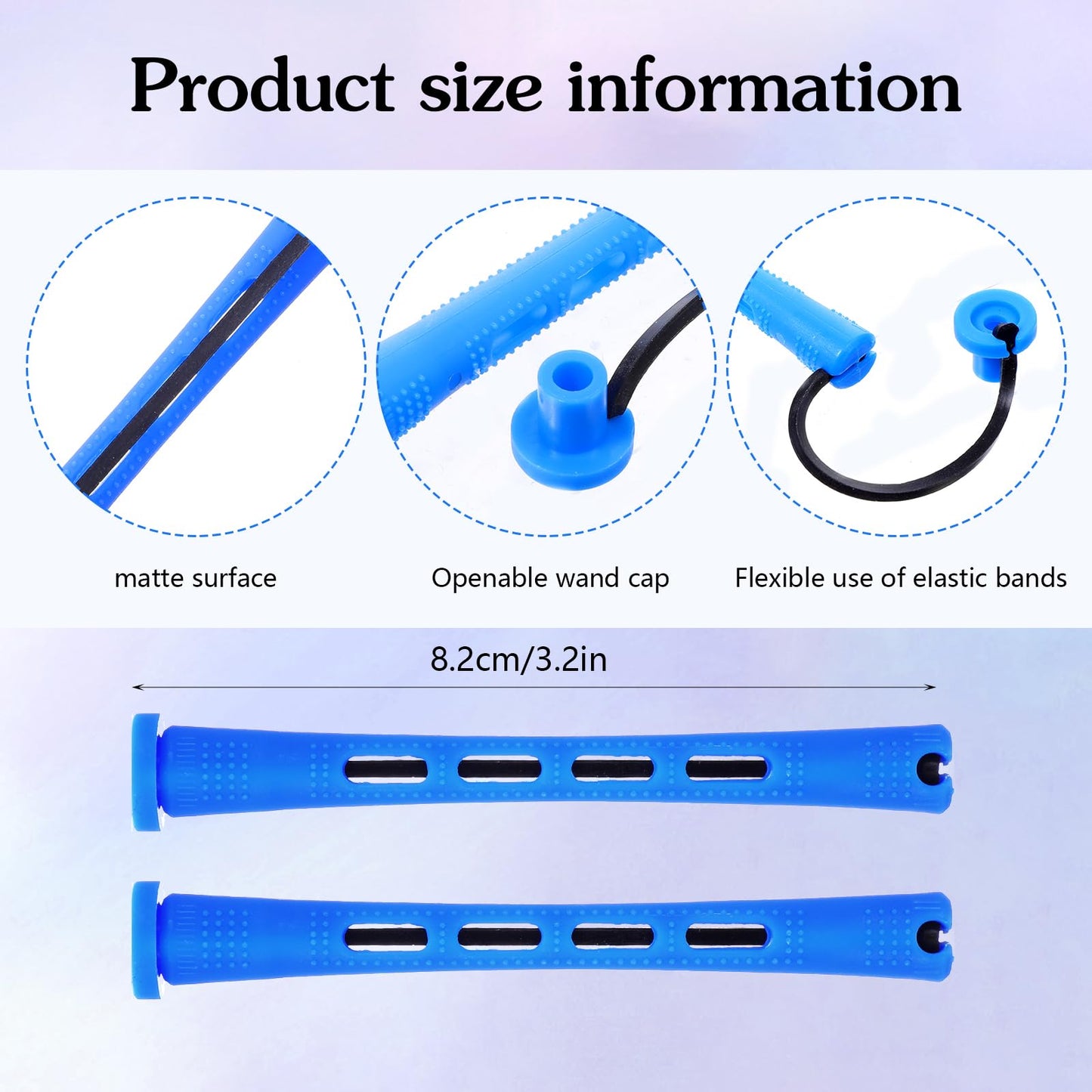 20 Pcs Perm Rods For Short Hair Small Plastic Hair Perming Rods And Rollers Curling Roller Perm Rod Medium For Long Hairs (Blue, 0.35 Inches)
