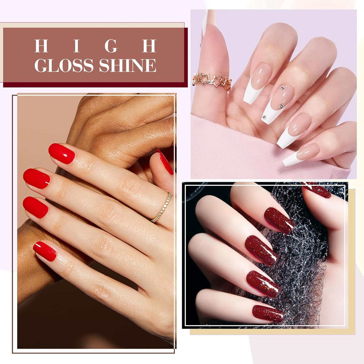 Jelly Nude Pink Gel Nail Polish Set - 6 Pcs Soak Off LED Gel Manicure Kit