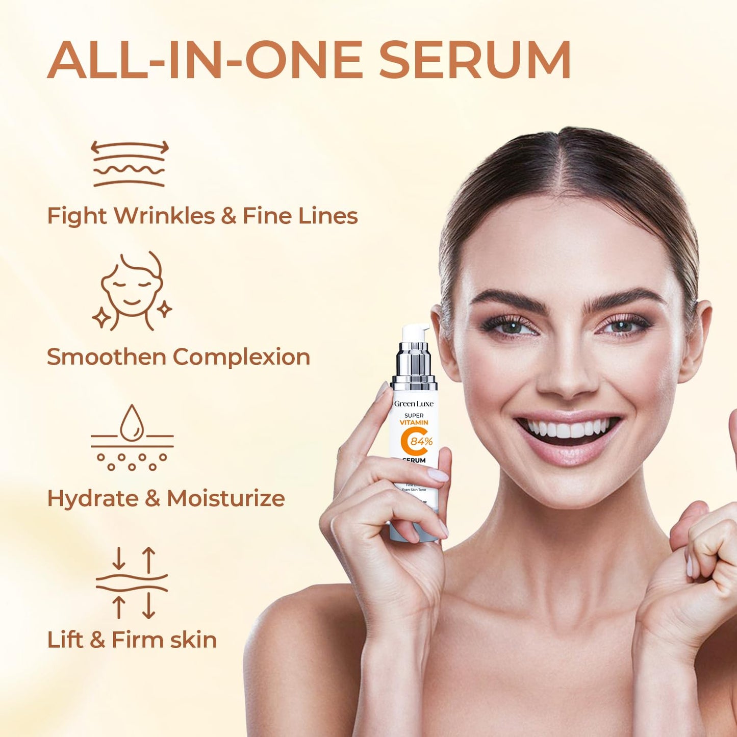 Vitamin C Serum for Mature Skin - Hydrating Anti-Aging Facial Care for Women 70+ - Firming & Smoothing Formula, 1.69 fl oz