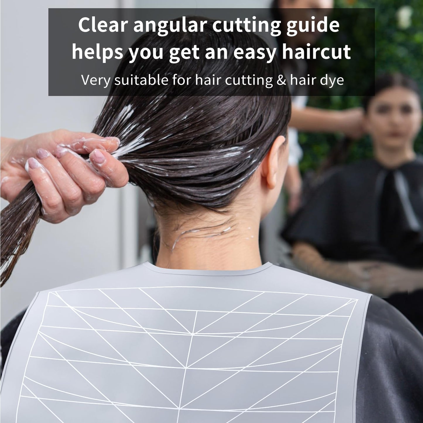 AISEELY Large Hair Dye Collar, Waterproof Weighted Front Hair Collar Barber Hair Dye Guide Collar, Silicone Hair Cutting Shawl, Rubber Neck Wrap Neck Guard, Salon Hairdressing Hair Cutting Pad, Grey