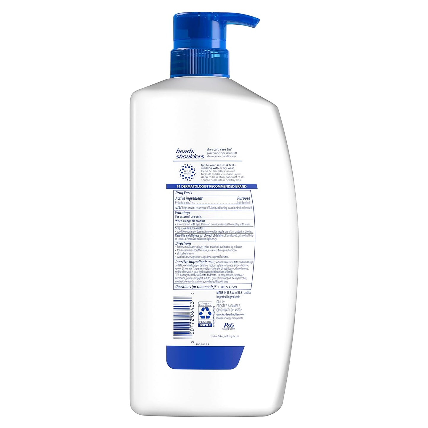 Head & Shoulders 2-in-1 Anti-Dandruff Shampoo & Conditioner for Dry Scalp, 28.2 oz
