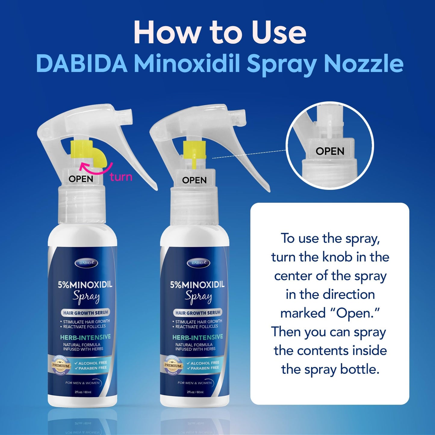 5% Minoxidil Hair Regrowth Spray - 60ml, For Men & Women