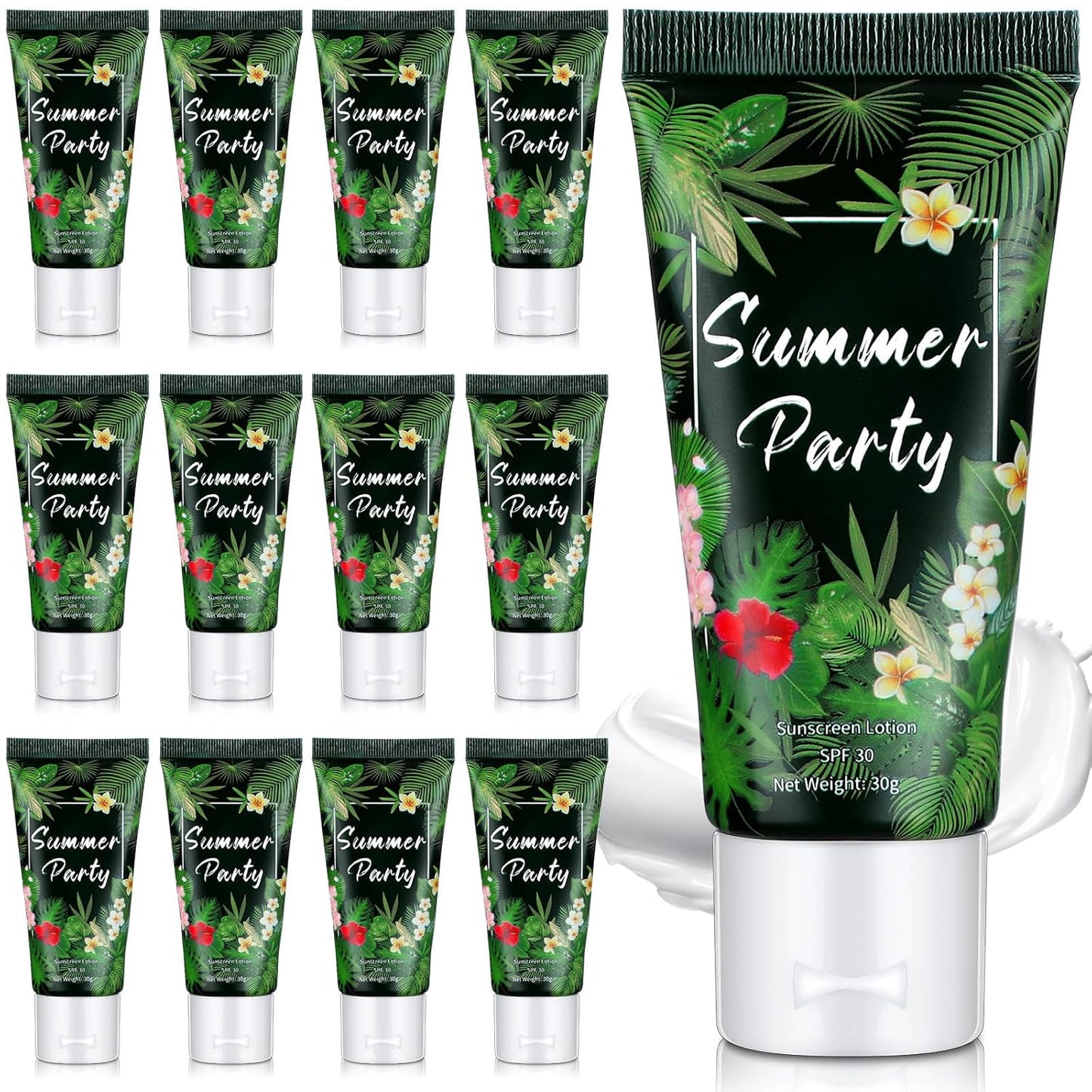 12-Pack SPF 30 Mini Sunscreen Lotion - Travel Size, Water Resistant, Perfect for Wedding Favors & Summer Gifts