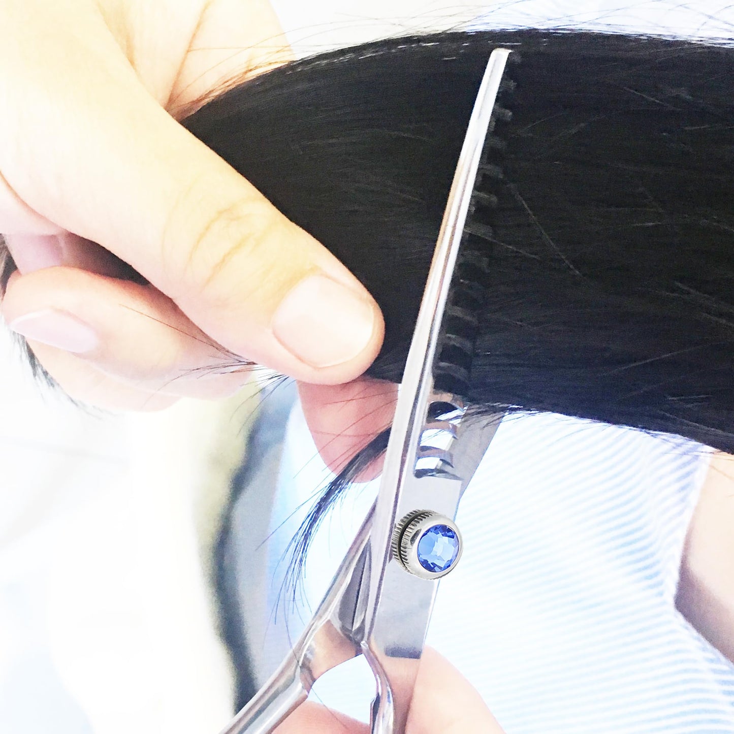 MISSUM 6.5" Professional Texturizing Scissors Hair Thinning Shears Cutting Teeth Shears Japanese Stainless Steel Blue