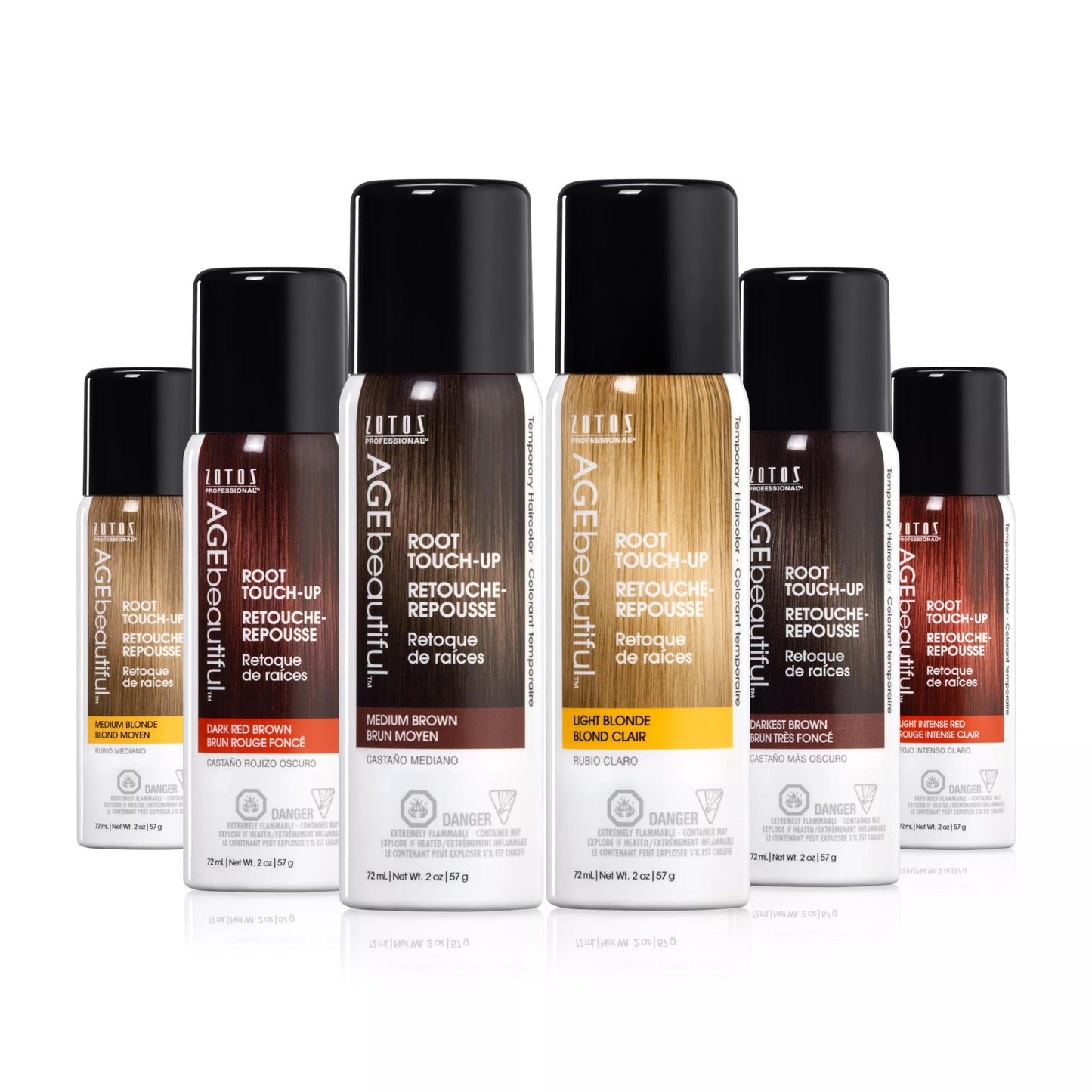 AGE beautiful Root Touch Up Hair Color Spray | Touch-Up Gray Concealer | Temporary Cover Up | Adds Volume & Covers Thinning Patches | Water, Sweat, Stain Resistant | Medium Brown | 2 Fl Oz