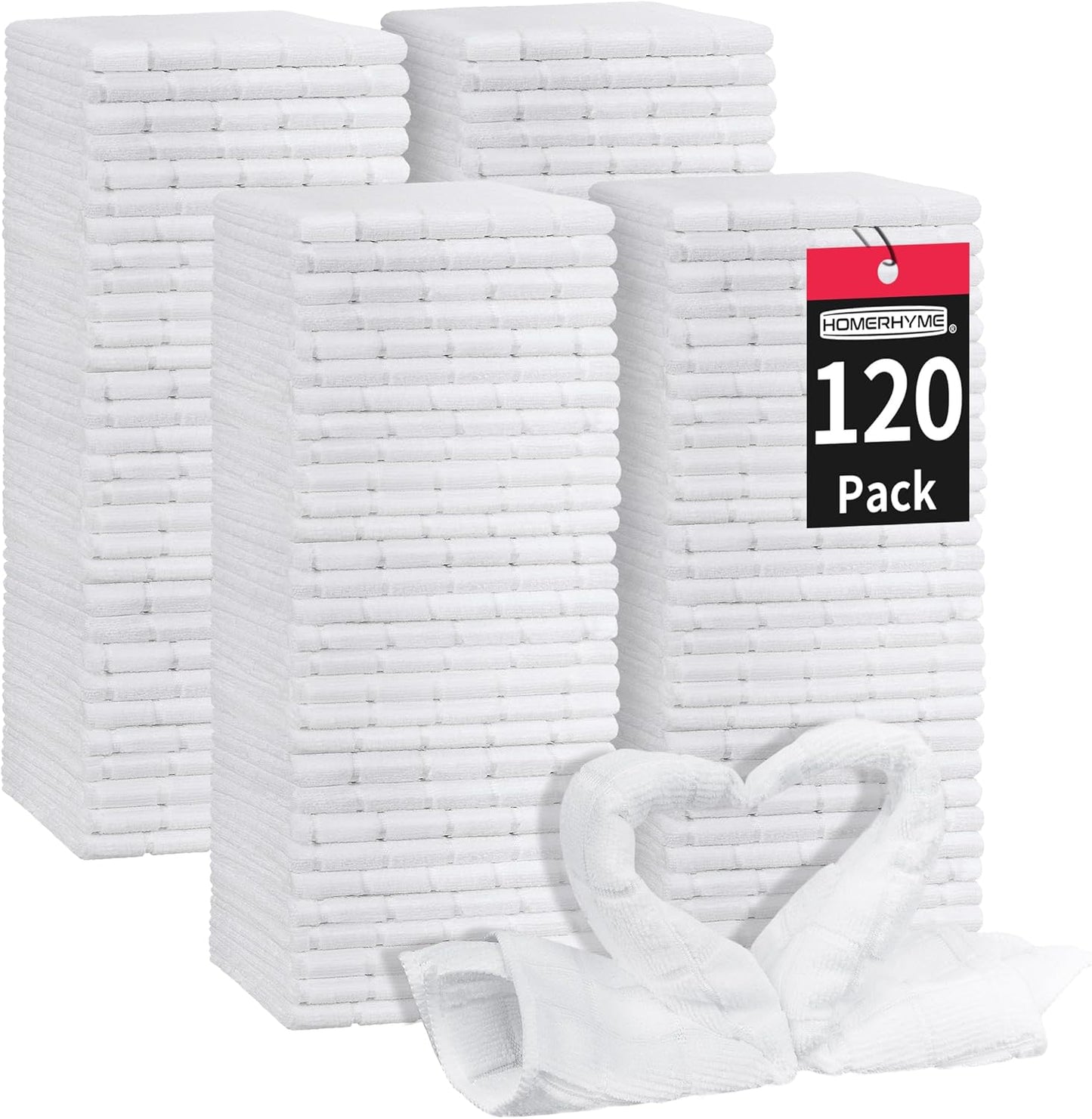 Microfiber Washcloths 50 Pack - Soft, Lint-Free Quick-Dry Face Towels for Gym, Bathroom & Kitchen