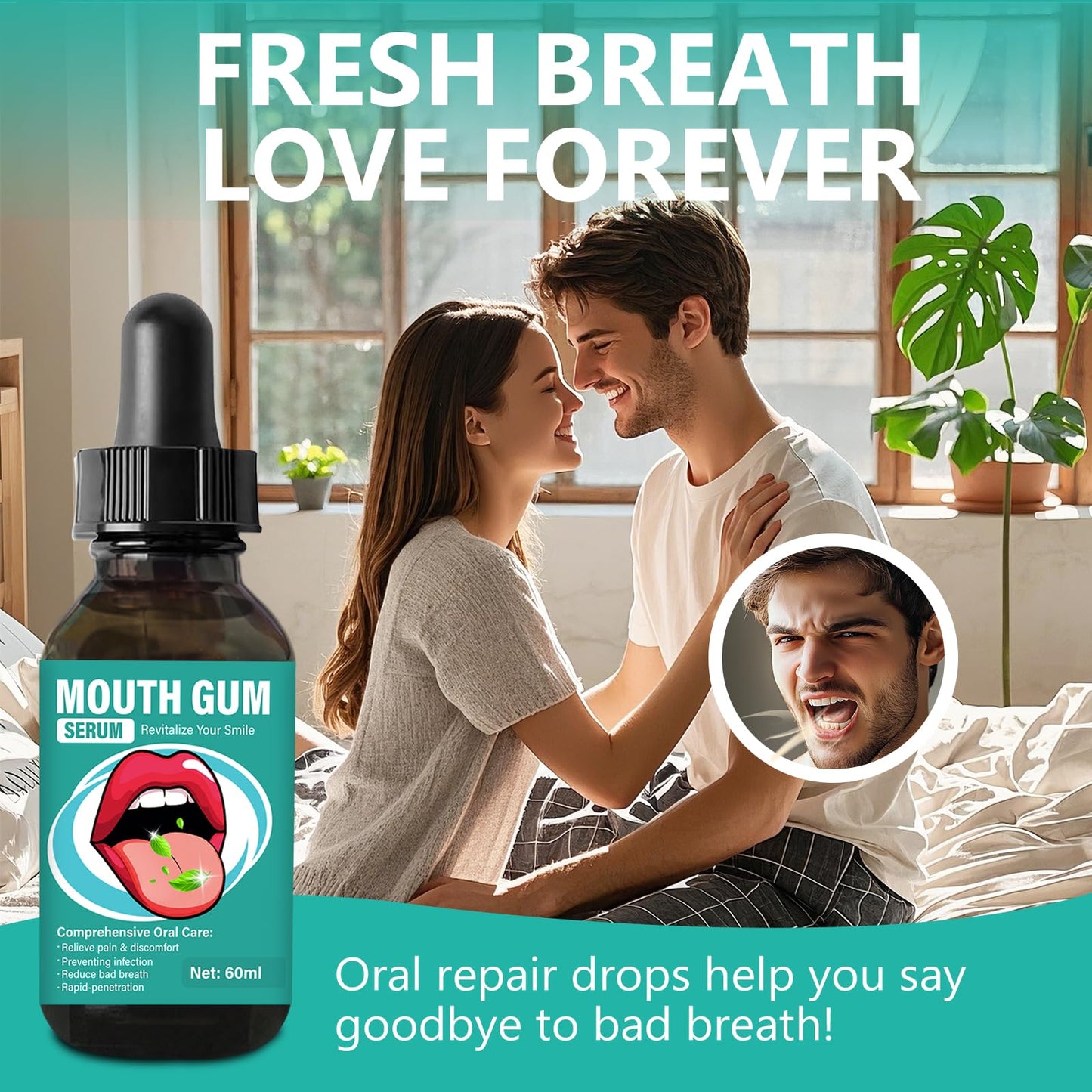 Gum Restore Drops - Natural Gum Regeneration, Fresh Breath and Portable Oral Care Solution,Combats Dry Mouth, Halitosis, Tonsil Stone & Gingivitis Treatment