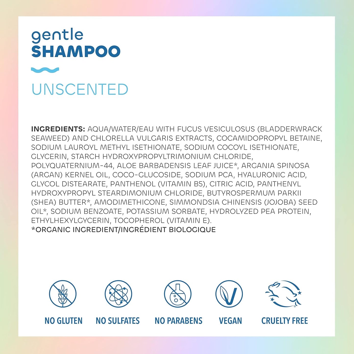 Gentle Shampoo & Conditioner Set - Unscented Hair Care with Hyaluronic Acid & Argan Oil for Sensitive Scalps - 12 oz (Pack of 2)