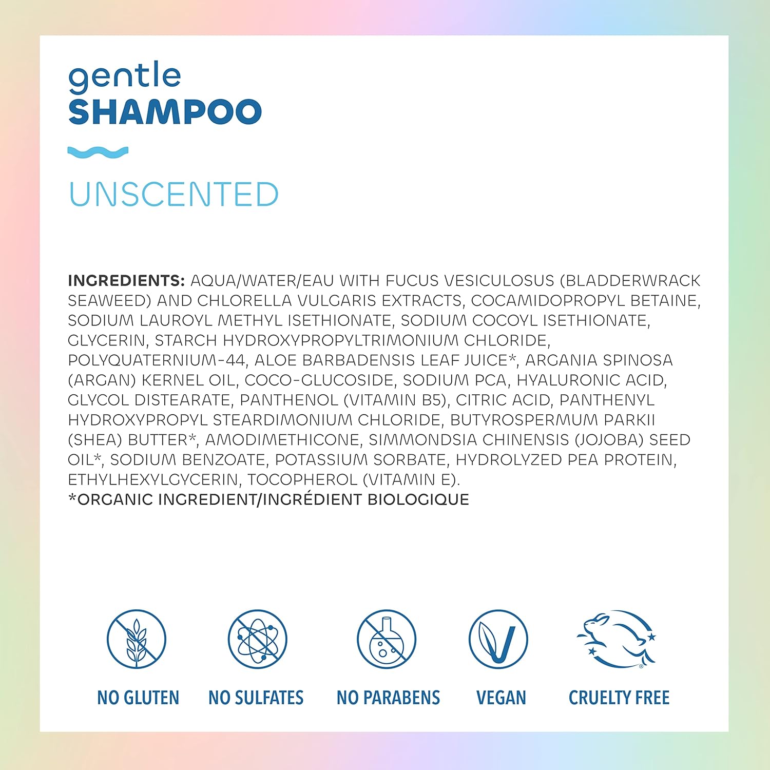 Gentle Shampoo & Conditioner Set - Unscented Hair Care with Hyaluronic Acid & Argan Oil for Sensitive Scalps - 12 oz (Pack of 2)