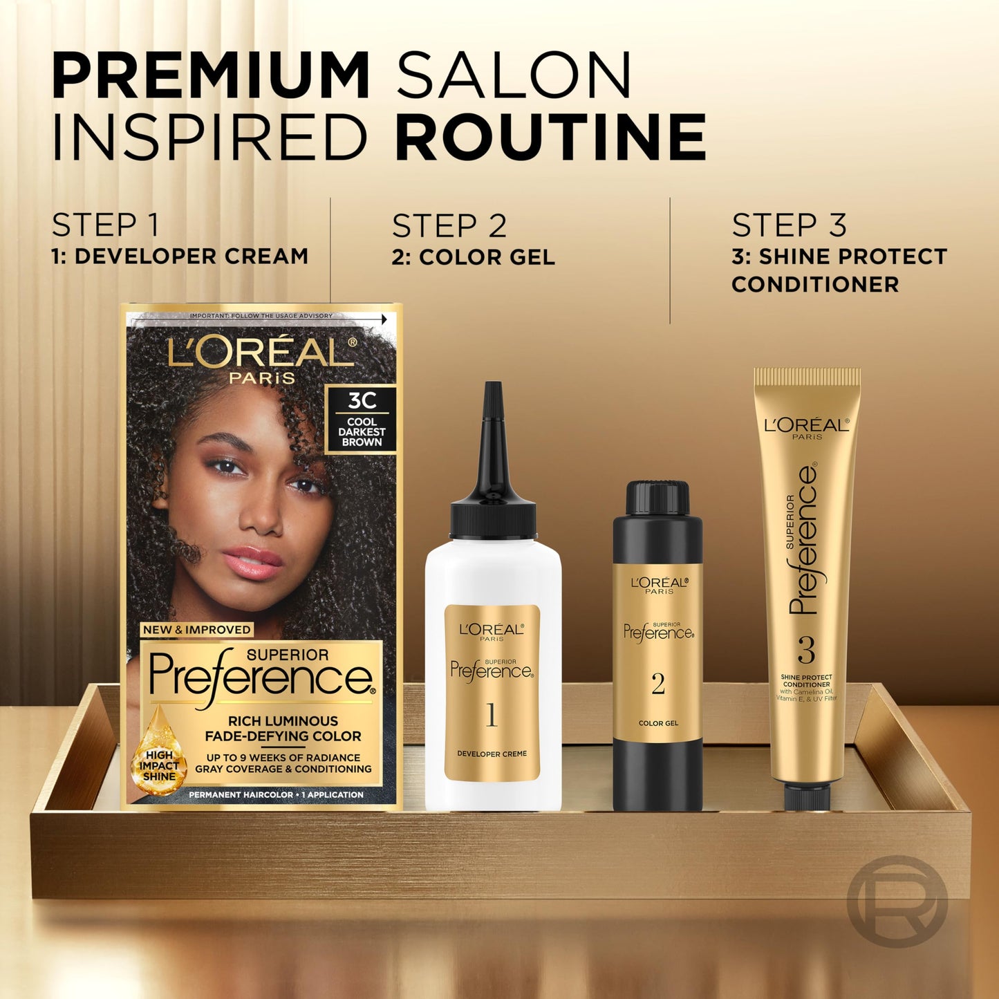 L'Oreal Paris Superior Preference Fade-Defying + Shine Permanent Hair Color, 6AM Light Amber Brown, Pack of 1, Hair Dye