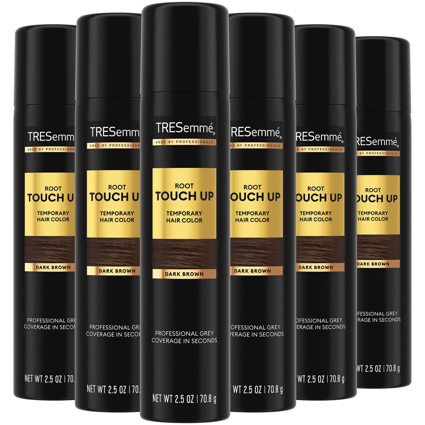 TRESemme Root Touch Up Spray, Dark Brown - Temporary Hair Color for Hair Root Touch Up - Dark Brown - Aerosol - Cruelty Free - 6 Pack of 15 Ounce