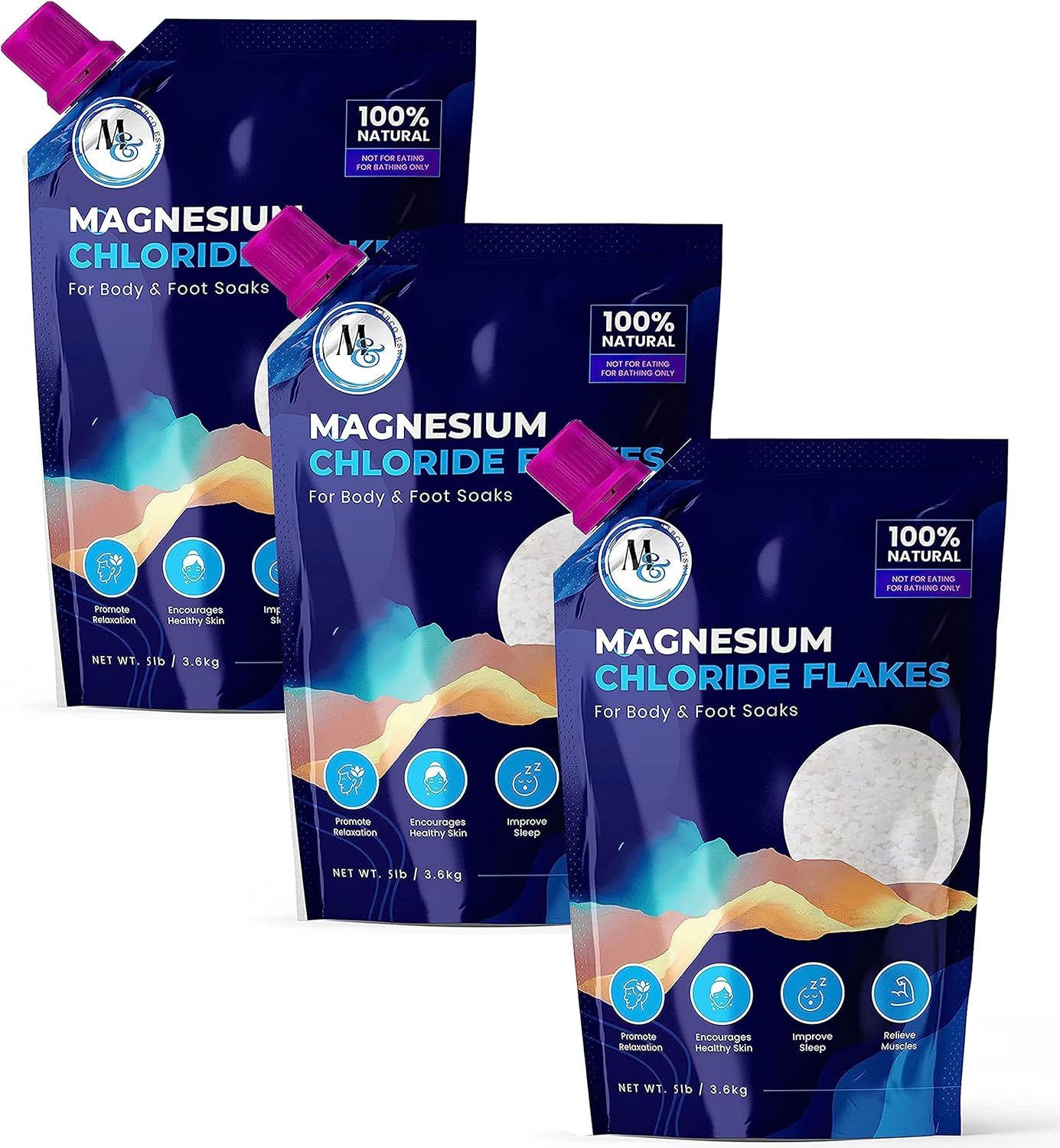 Premium Dead Sea Magnesium Flakes Bath Salts - 5 lb Relaxation & Muscle Relief