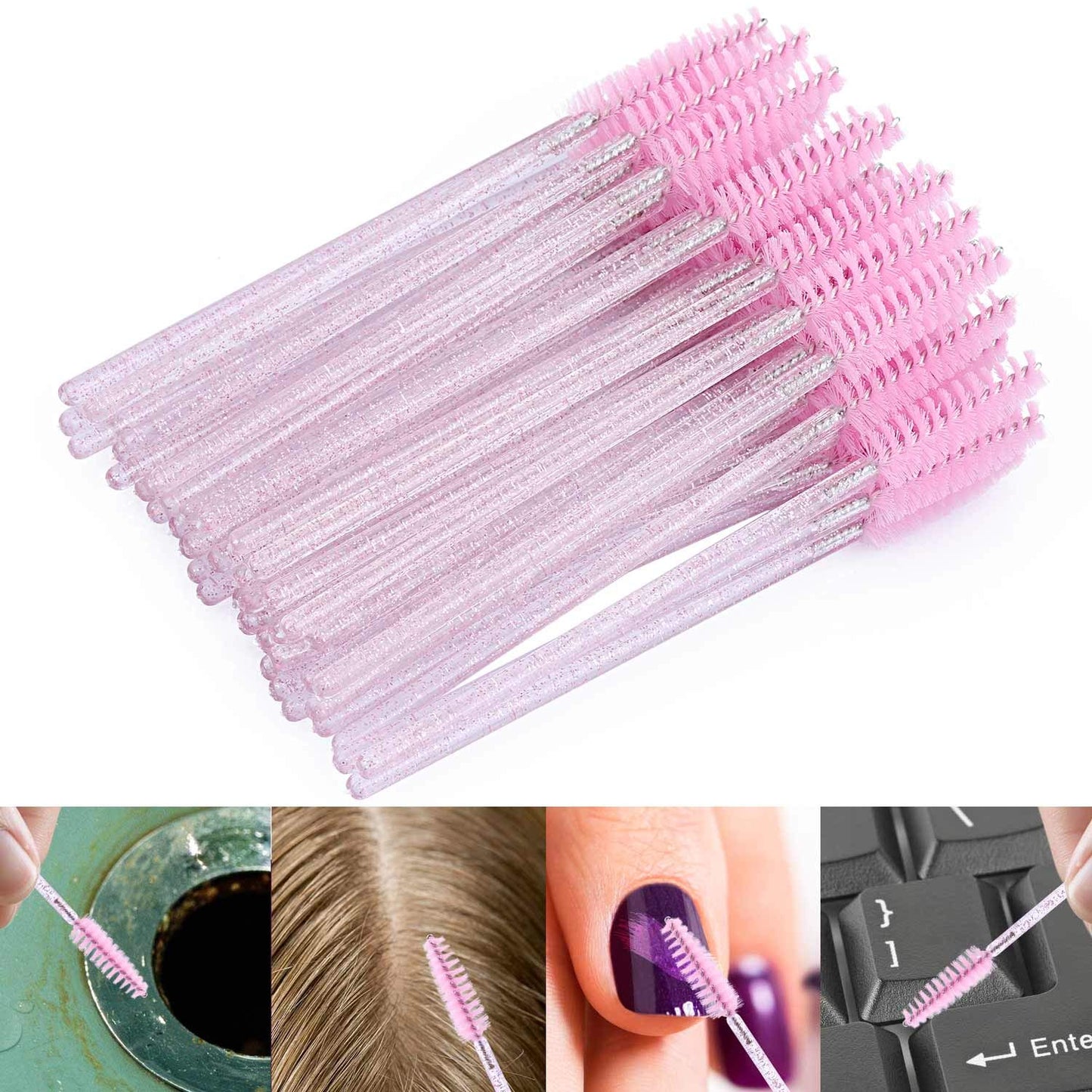 Disposable Mascara Wands - 1000 Colorful Eyelash Brushes & Spoolies for Extensions