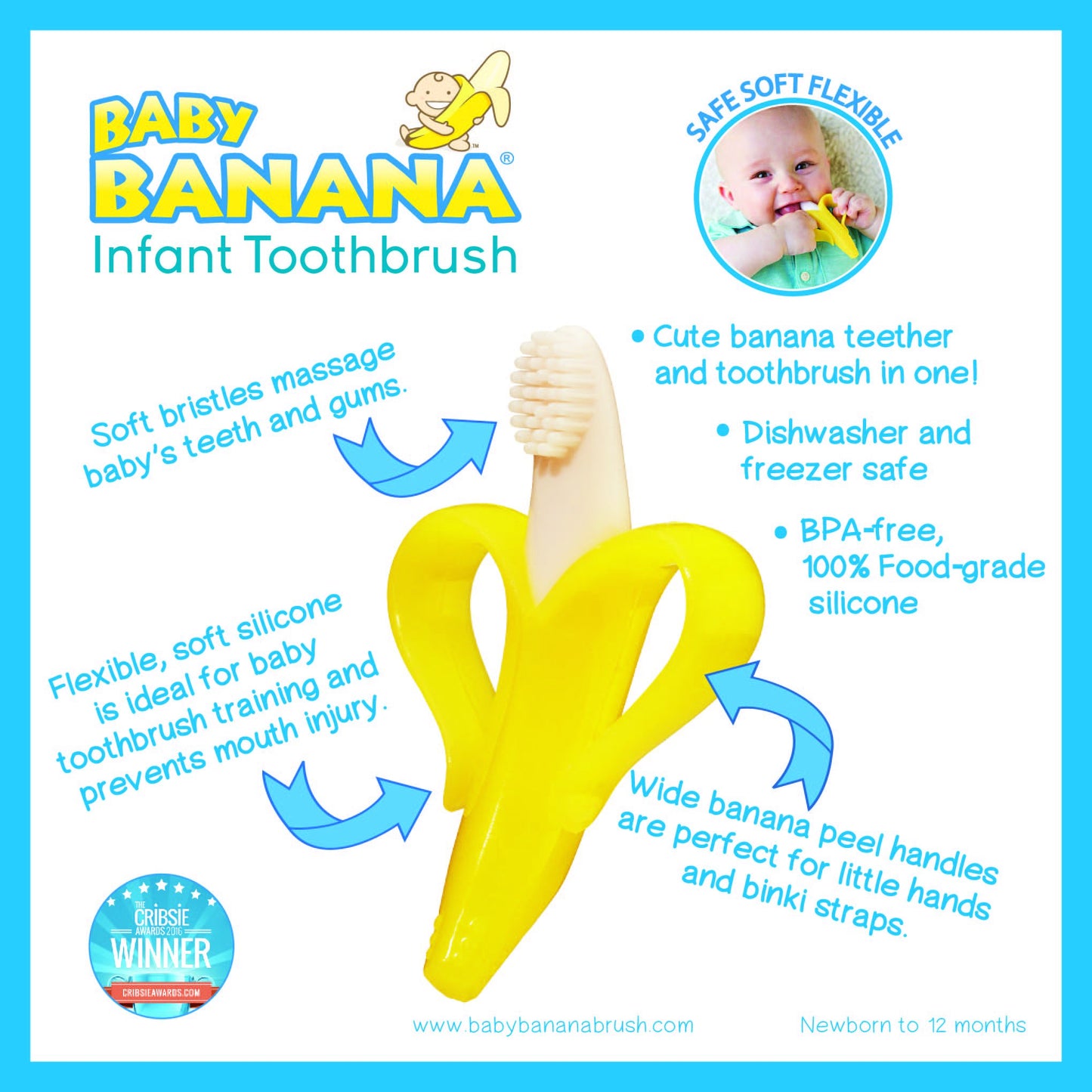 New - Baby Banana infant toothbrush - Yellow