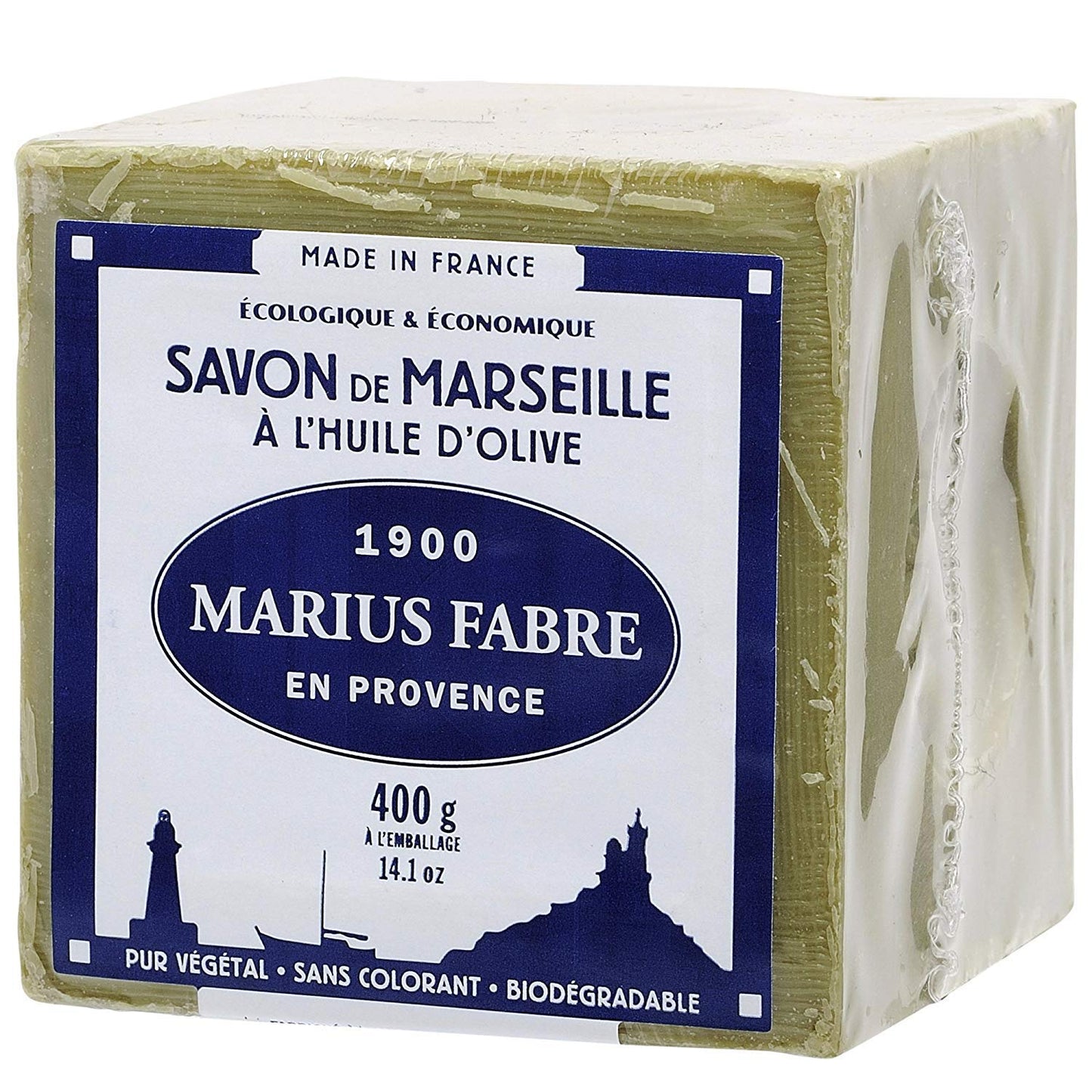 Marseille Soap with 72% Olive Oil - Marius Fabre, 2 x 400g Bars for Moisturizing