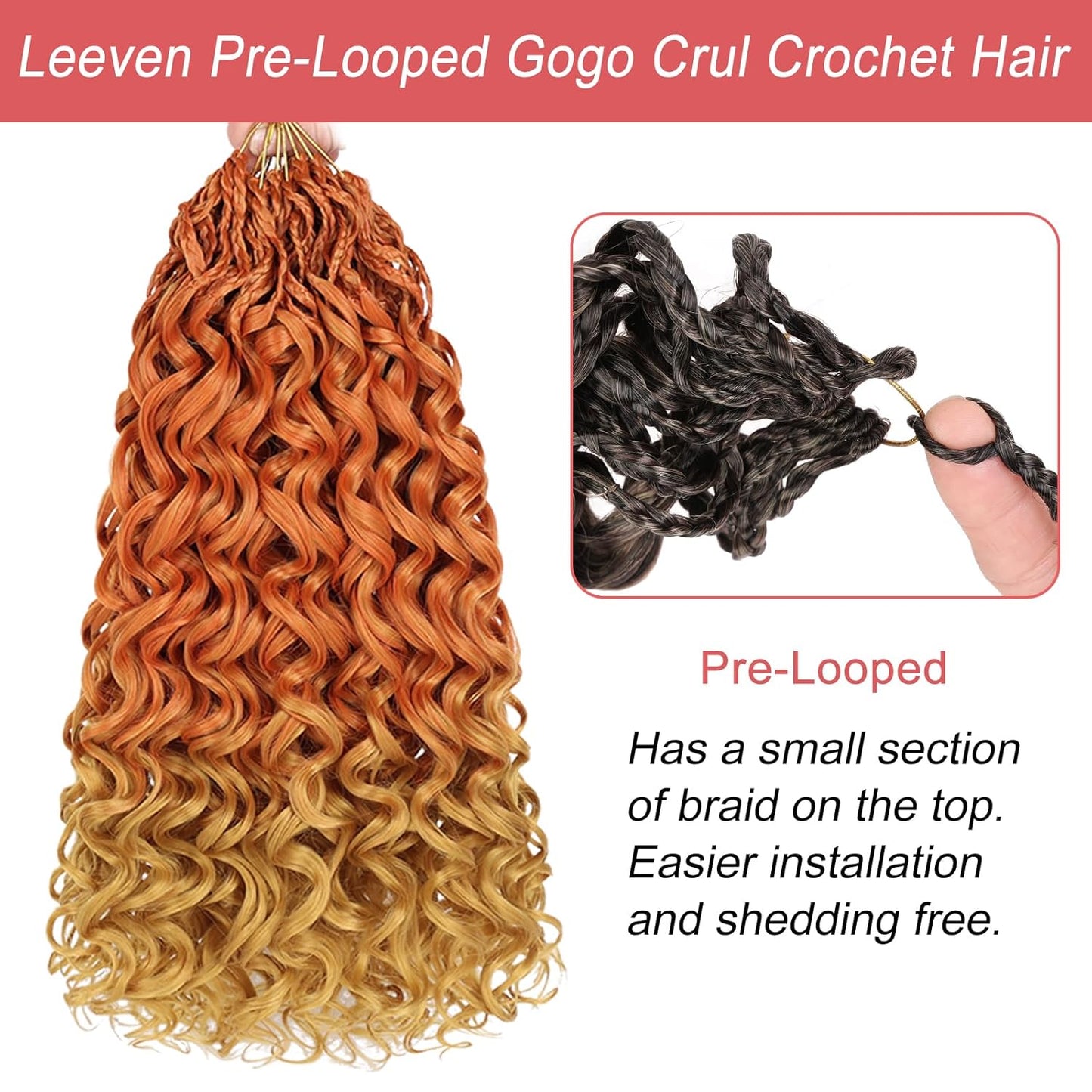 10 Inch Ombre Honey Blonde Gogo Curl Crochet Hair - 8 Packs Ocean Wave Short Curly Braids for Women & Kids