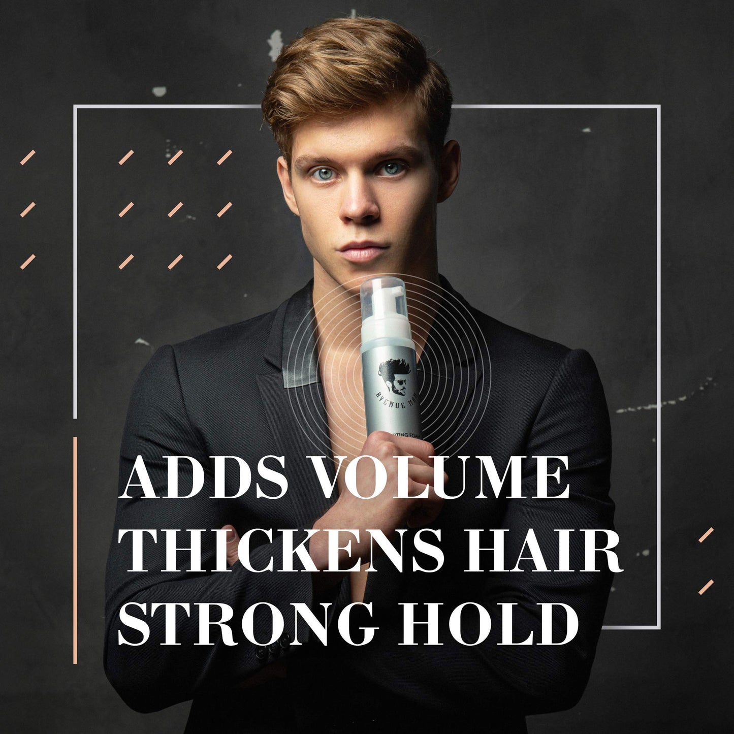 Avenue Man Sculpting Foam for Men - 7 Oz - Frizz Control & Firm Hold Hair Mousse for Men - Styling Hair Products - Men’s Mousse for Hair Styling with No Crunch, Clean Texture & Long-Lasting Lift