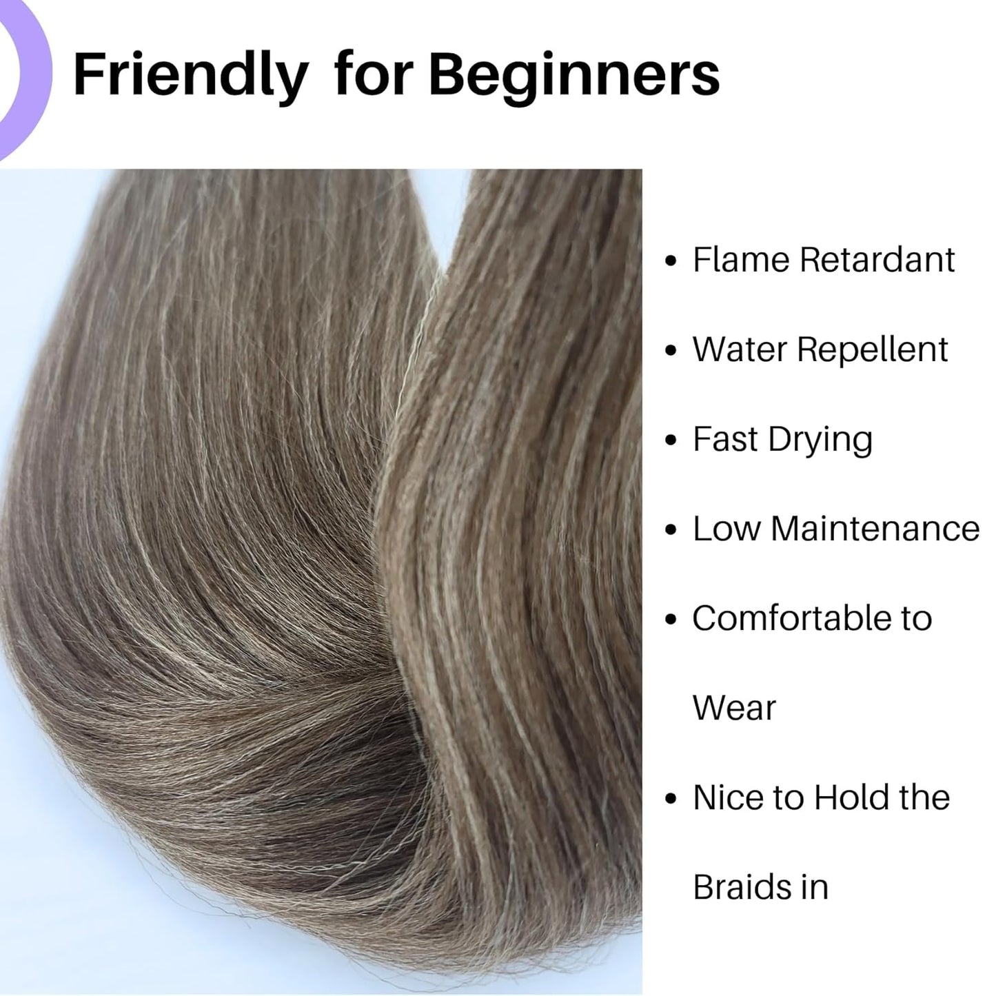 Ash Brown Pre-Stretched Knotless Braiding Hair Extensions - 6 Packs Synthetic Box Braids