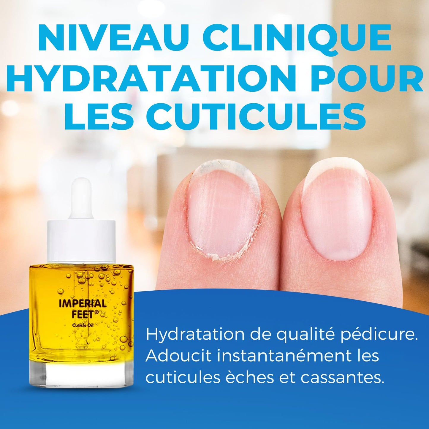 Imperial Feet Cuticle Oil for Nail Growth and Strength 30ml/1 FL Oz-Almond, Jojoba, Vitamin E Oil for Nails and Cuticles-Hydrates, Natural Nail Strengthener and Nourishes Dry Cuticles-Cuticle Softener