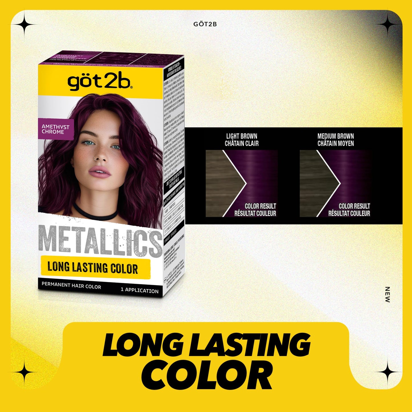 Schwarzkopf Got2b Metallics Permanent Hair Color, M69 Amethyst Chrome