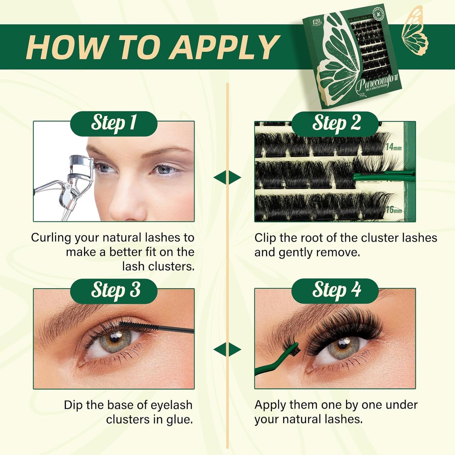 DIY Lash Extension Kit - 280 Soft Cluster Lashes, 100D Curl, Easy Application with Bond & Seal