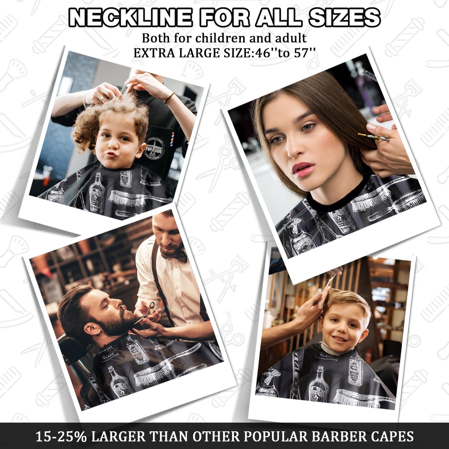 NICEMOVIC Hair Cutting Cape with Hair Combs Barber Cape for Men Women, Professional Barber Accessories Haircut Salon Supplies