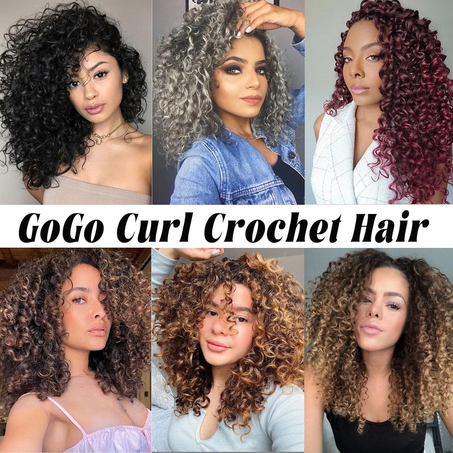 GoGo Curl Crochet Hair 10 Inch - 8 Packs Ombre Brown Water Wave Extensions for Black Women