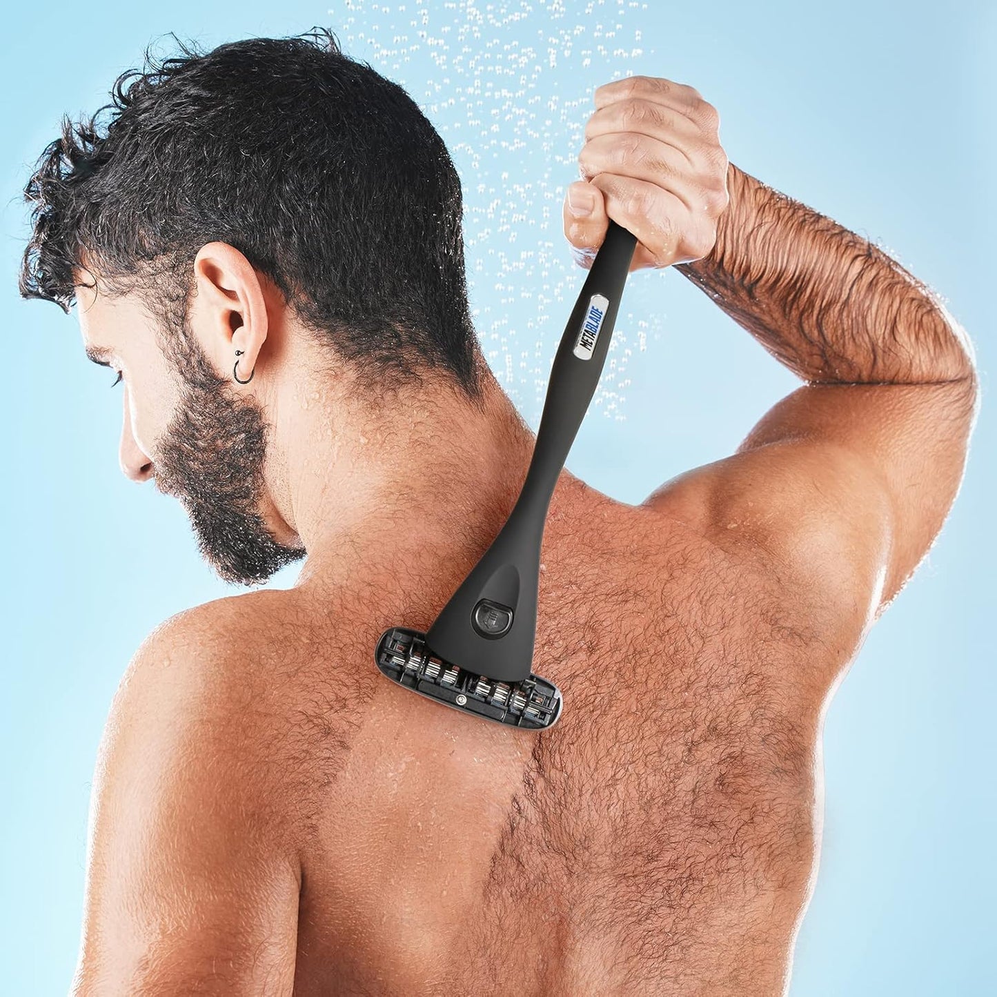 Metablade Back Shaver for Men - Long Handle Body Hair Remover with Replaceable Blades