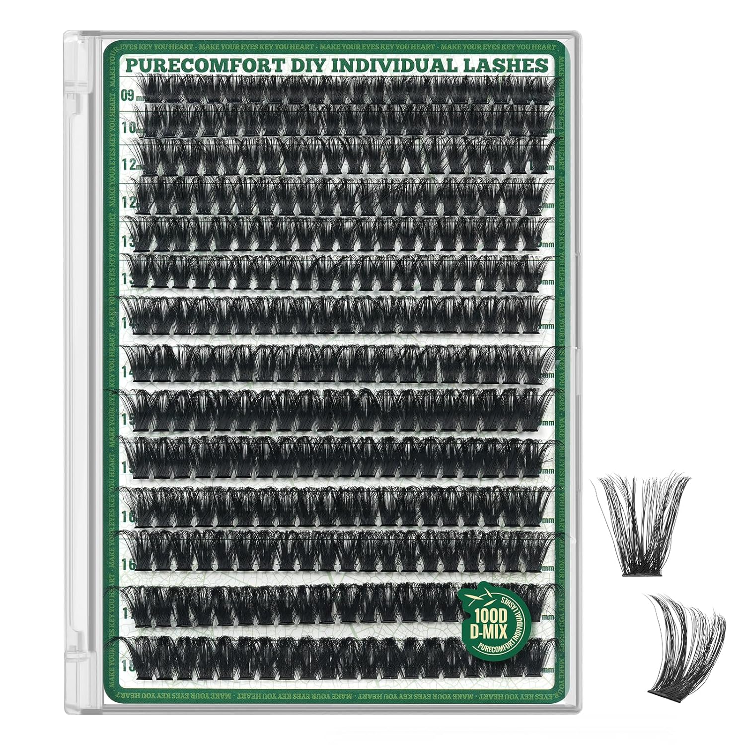 DIY Lash Extension Kit - 280 Soft Cluster Lashes, 100D Curl, Easy Application with Bond & Seal
