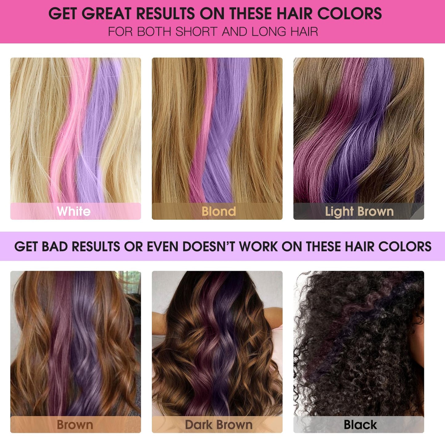 MSDADA Hair Chalk Comb Christmas Gifts Toys for Girls Kids 3 Pack - Temporary Washable Hair Color Dye Paint Teen Girl Gift Hair Stuff Accessories Makeup Kit Age 6 7 8 9 10 11 12 13 Years Old