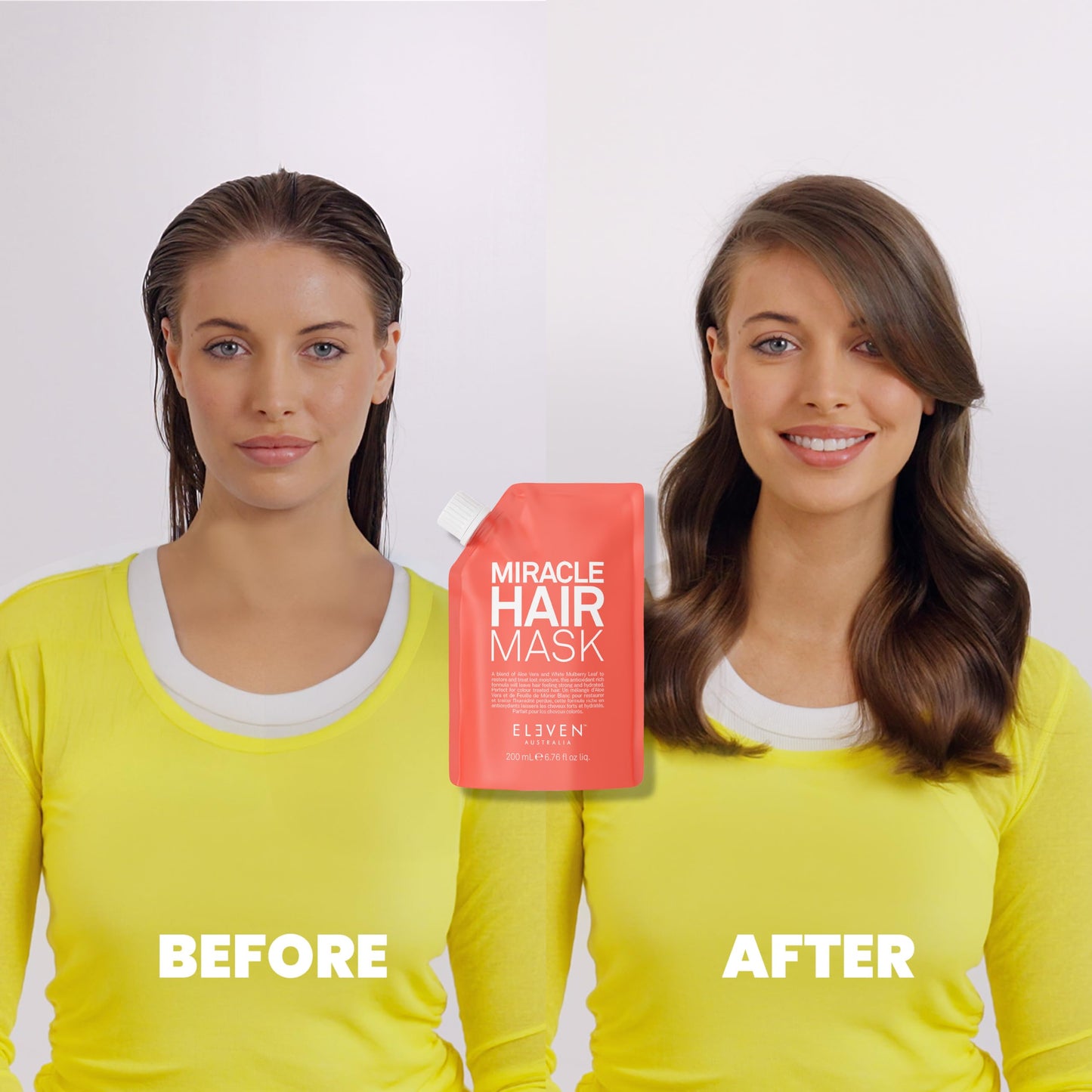 ELEVEN AUSTRALIA Miracle Hair Mask Deep Conditioning Treatment for Dry, Damaged Hair, Restores Moisture, Strength, and Shine, Nourishing Formula with Aloe Vera and White Mulberry - 6.8 Fl Oz