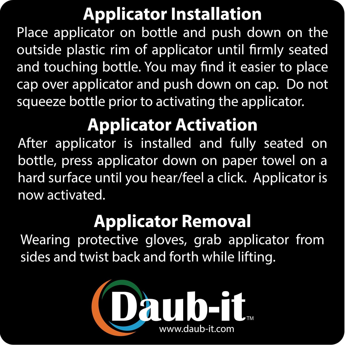 Racquet Art Daub-it Empty Bottles with applicators - 4 oz - Mohair Dauber - 2 Pack