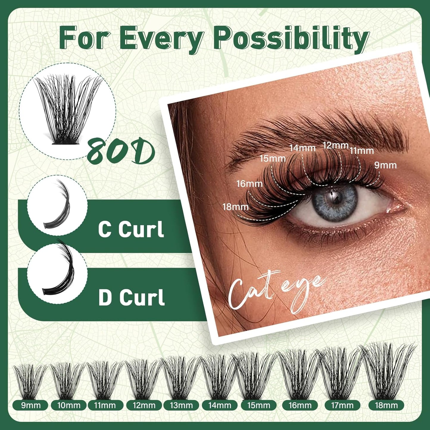 DIY Lash Extension Kit - 280 Soft Cluster Lashes, 100D Curl, Easy Application with Bond & Seal