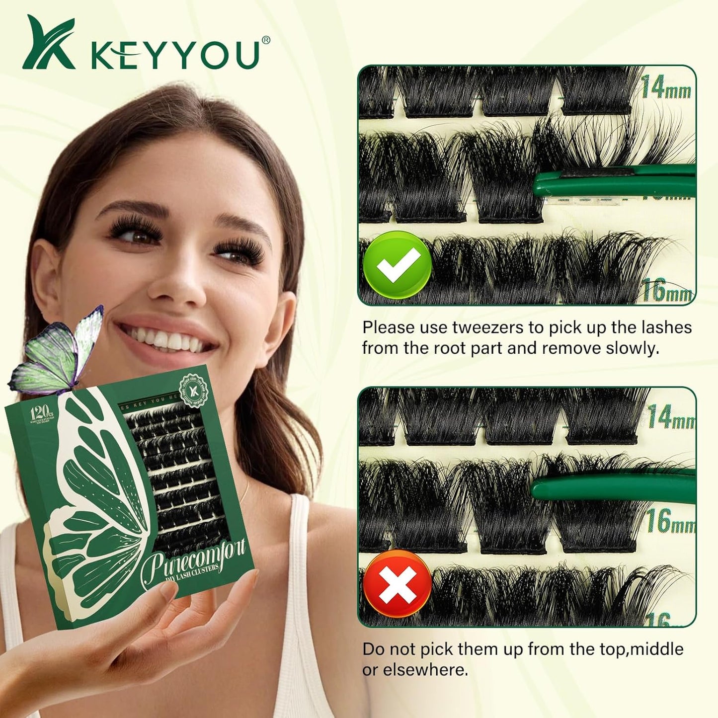 DIY Lash Extension Kit - 280 Soft Cluster Lashes, 100D Curl, Easy Application with Bond & Seal