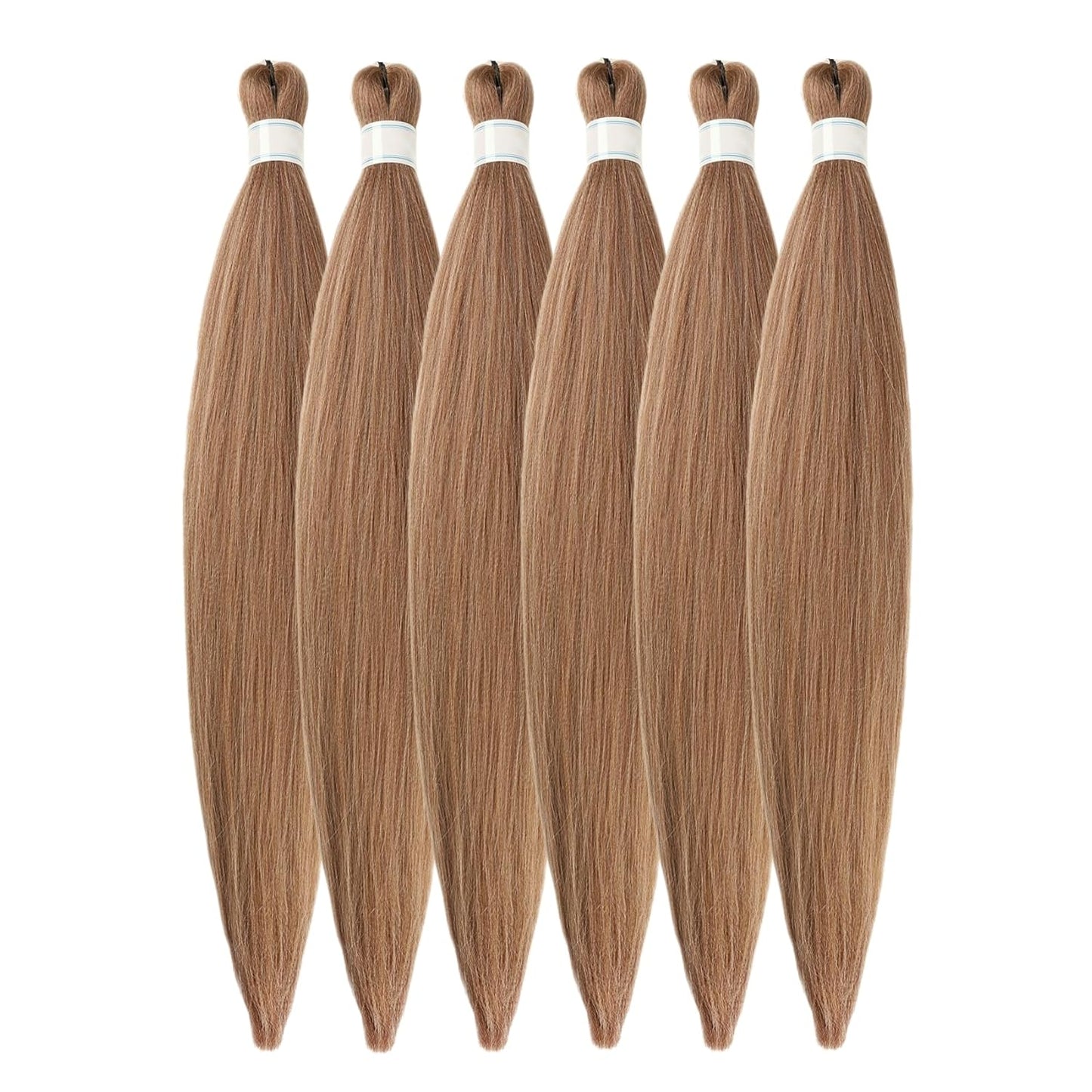 Ash Brown Pre-Stretched Knotless Braiding Hair Extensions - 6 Packs Synthetic Box Braids