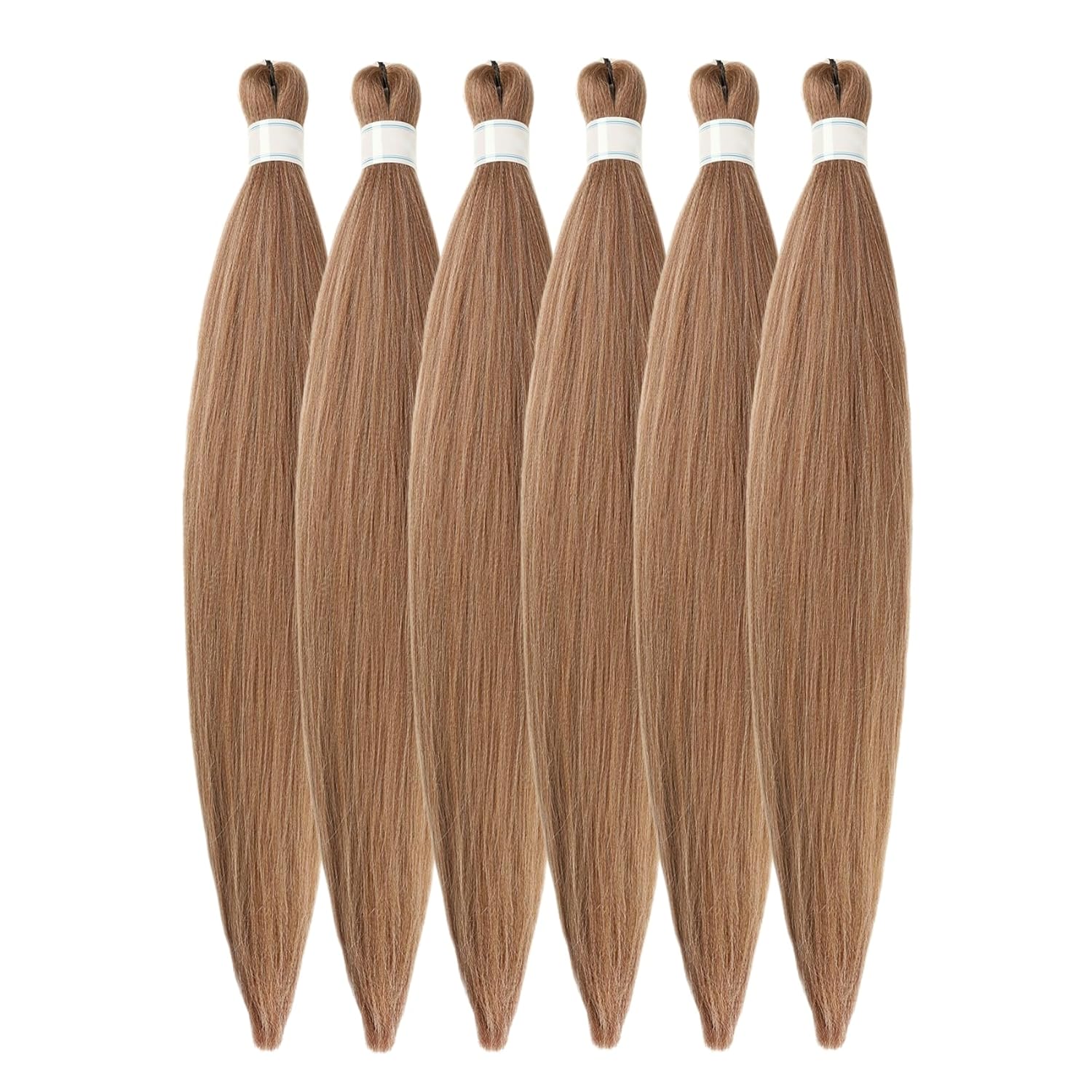 Ash Brown Pre-Stretched Knotless Braiding Hair Extensions - 6 Packs Synthetic Box Braids