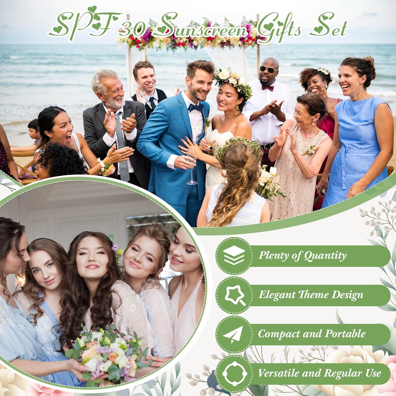 12-Pack SPF 30 Mini Sunscreen Lotion - Travel Size, Water Resistant, Perfect for Wedding Favors & Summer Gifts