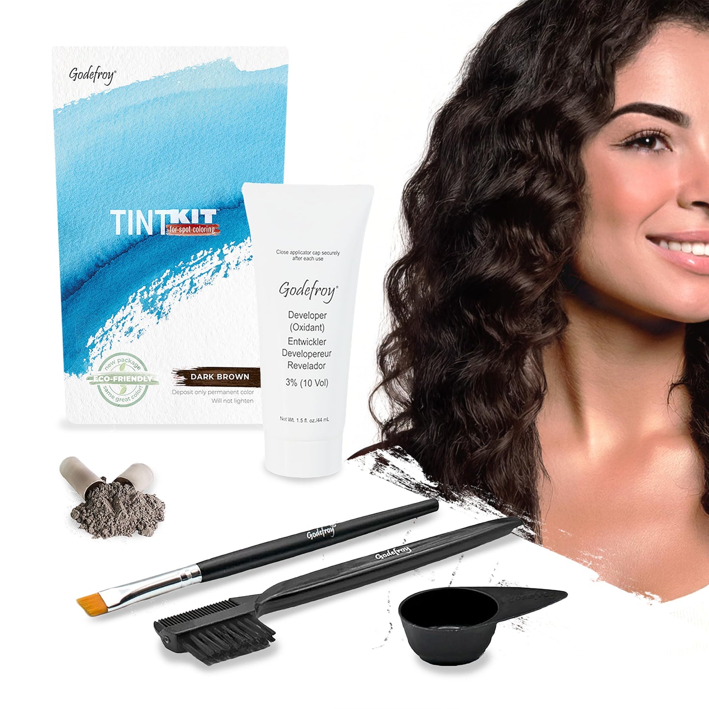 Godefroy Hair Color Tint Kit for 100% Gray Coverage, Dark Brown, 20 Applications, Long-Lasting Root Touch-Up for Men & Women, Pre-Measured Capsules, No Waste, DIY Salon-Quality Results at Home