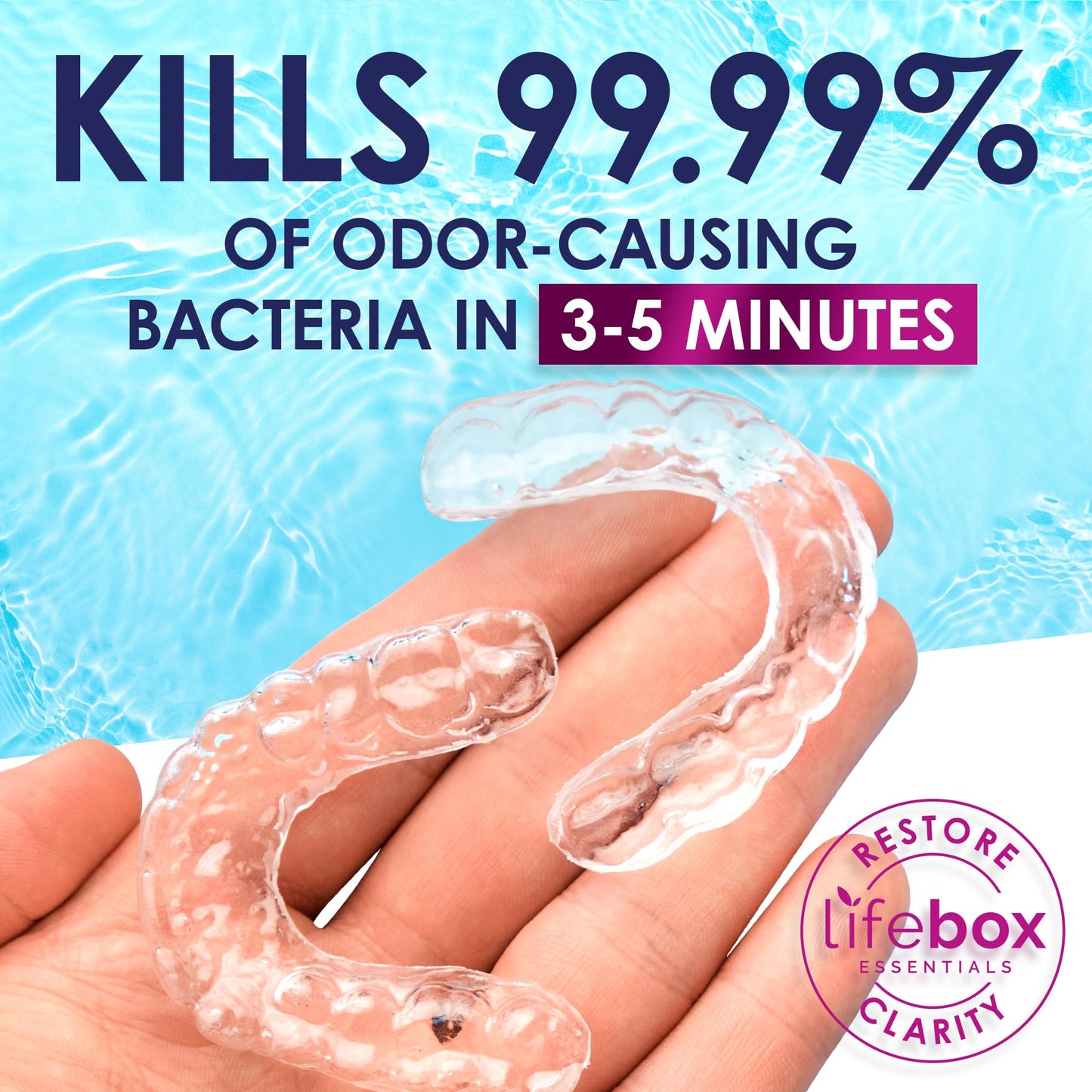 Retainer Cleaner Tablets - 120 Denture Cleaning Tablets & Aligner Cleaner - Removes Odors & Stains – For Aligners, Retainers, Dentures, Night Guards - Mint Flavor