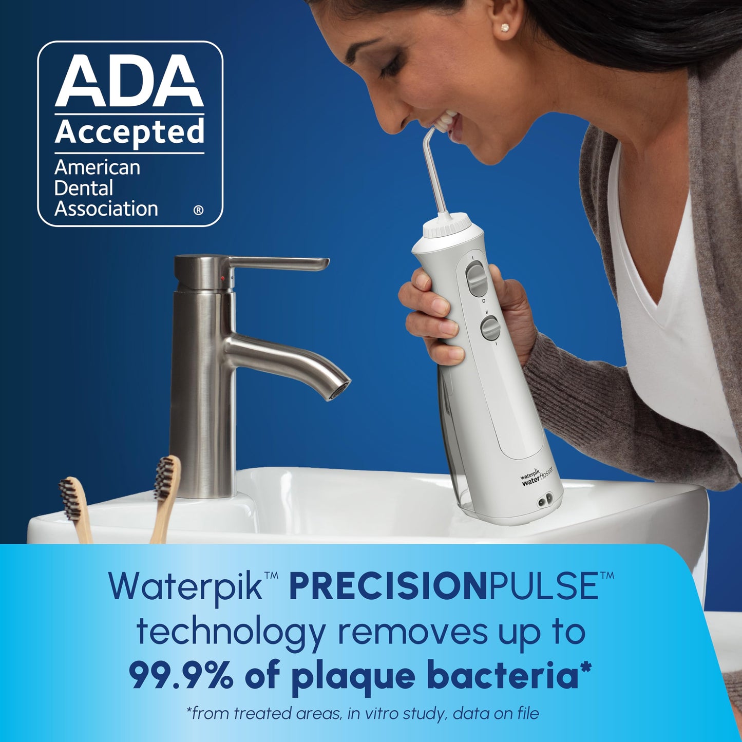 Waterpik Cordless Pearl and Sensonic Rechargeable Electric Toothbrush and Water Flosser Combo, Complete Dental Care for Teeth, Gums, Braces and Travel – ADA Accepted, White