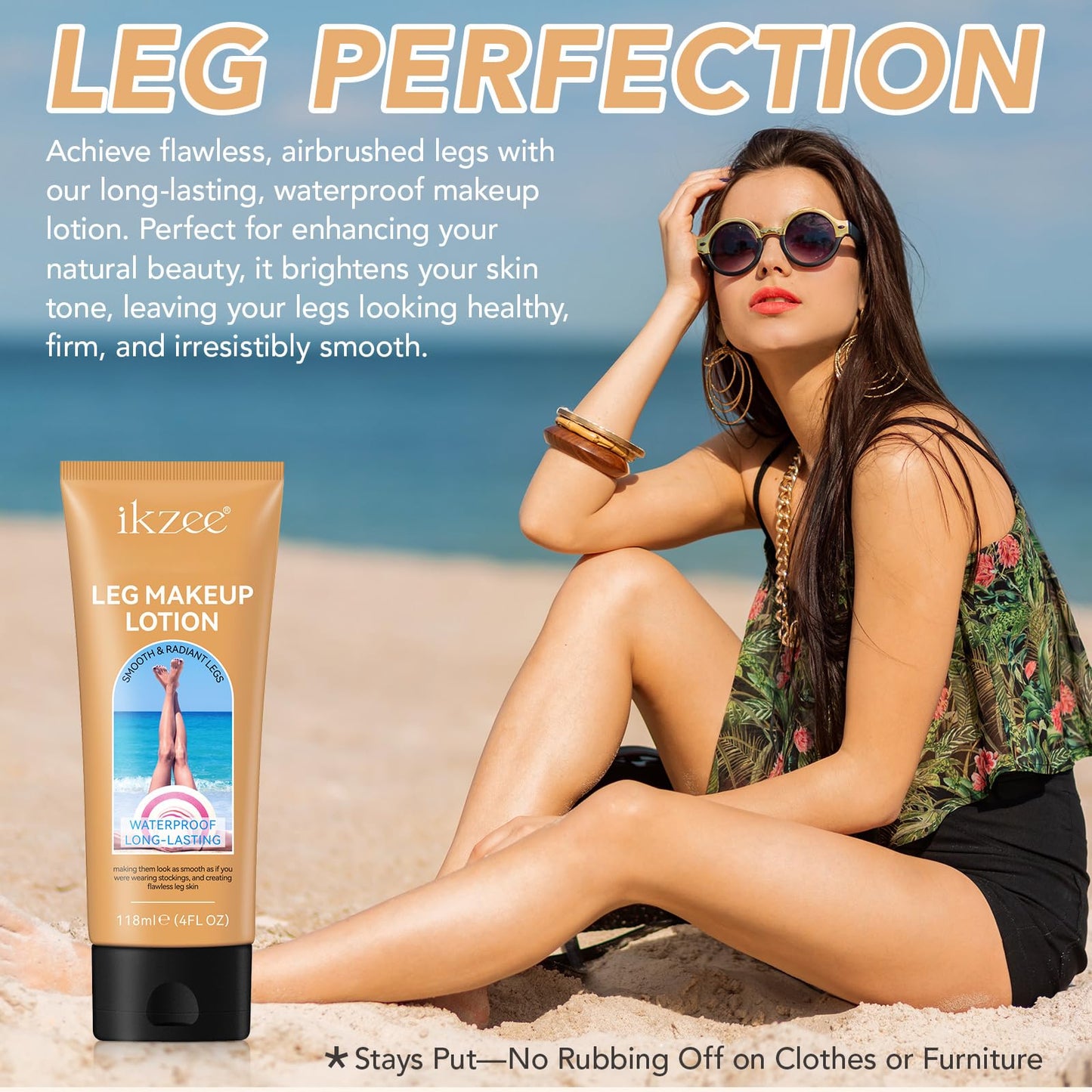 Leg Makeup Concealer, Flawless Body Cover Cream Waterproof Leg Cream, Leg Skin Tattoo Scars Concealer, Suitable for Natural, Healthy Skin Tones (#2)