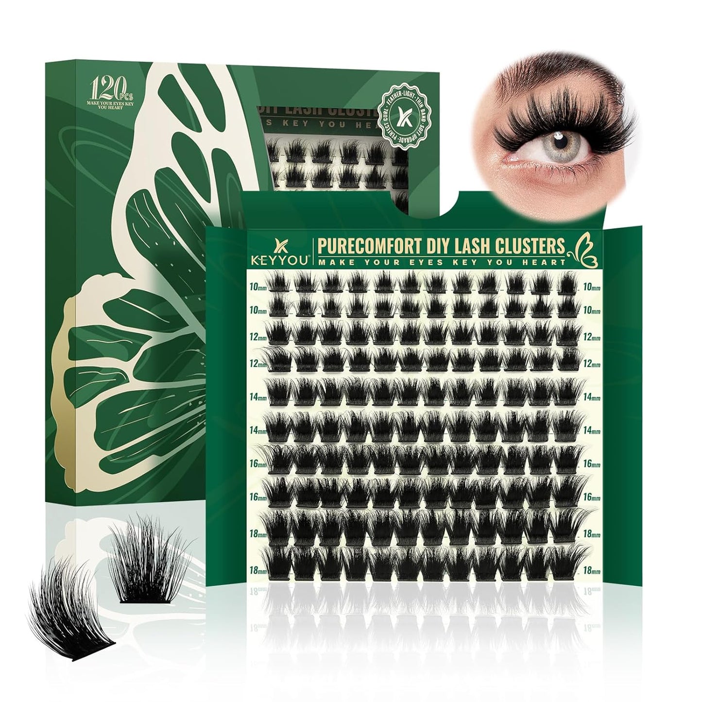 DIY Lash Extension Kit - 280 Soft Cluster Lashes, 100D Curl, Easy Application with Bond & Seal