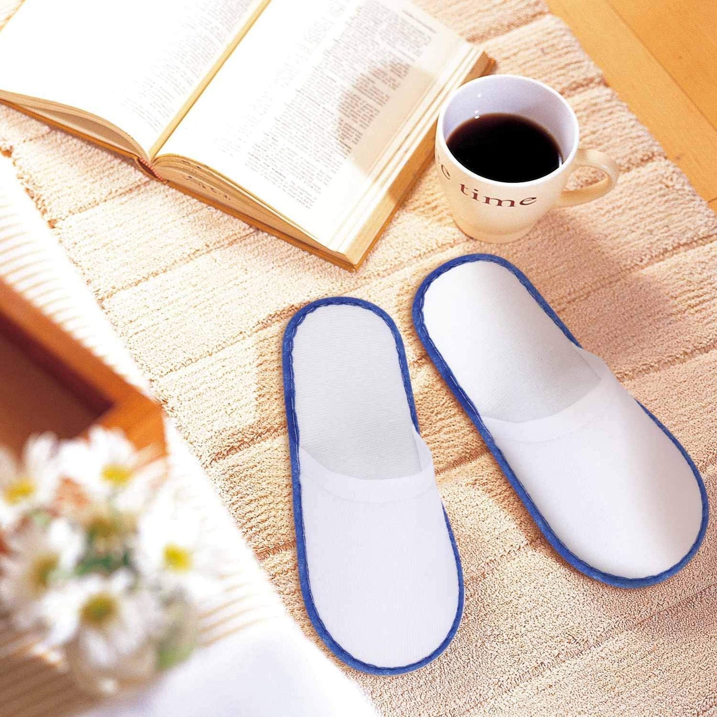 Disposable Spa Slippers for Hotel Guests - 24 Pairs Closed Toe Flip Flops, Super Comfort