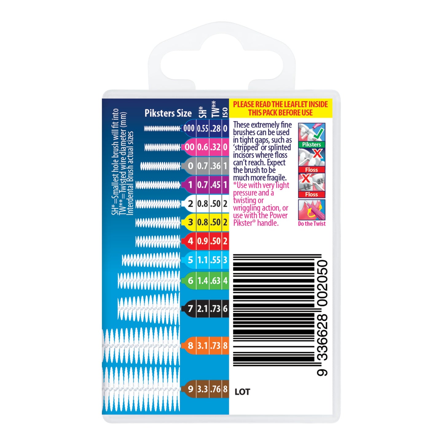 Piksters Interdental Brushes, 40 pk, Size 00, Interdental Tooth Brush for Extremely Tight Gaps, Gum Soft Bristles for Plaque Removal, Safe for Braces